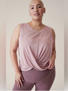 Athleta Twist-Front Sleeveless Tank mauve